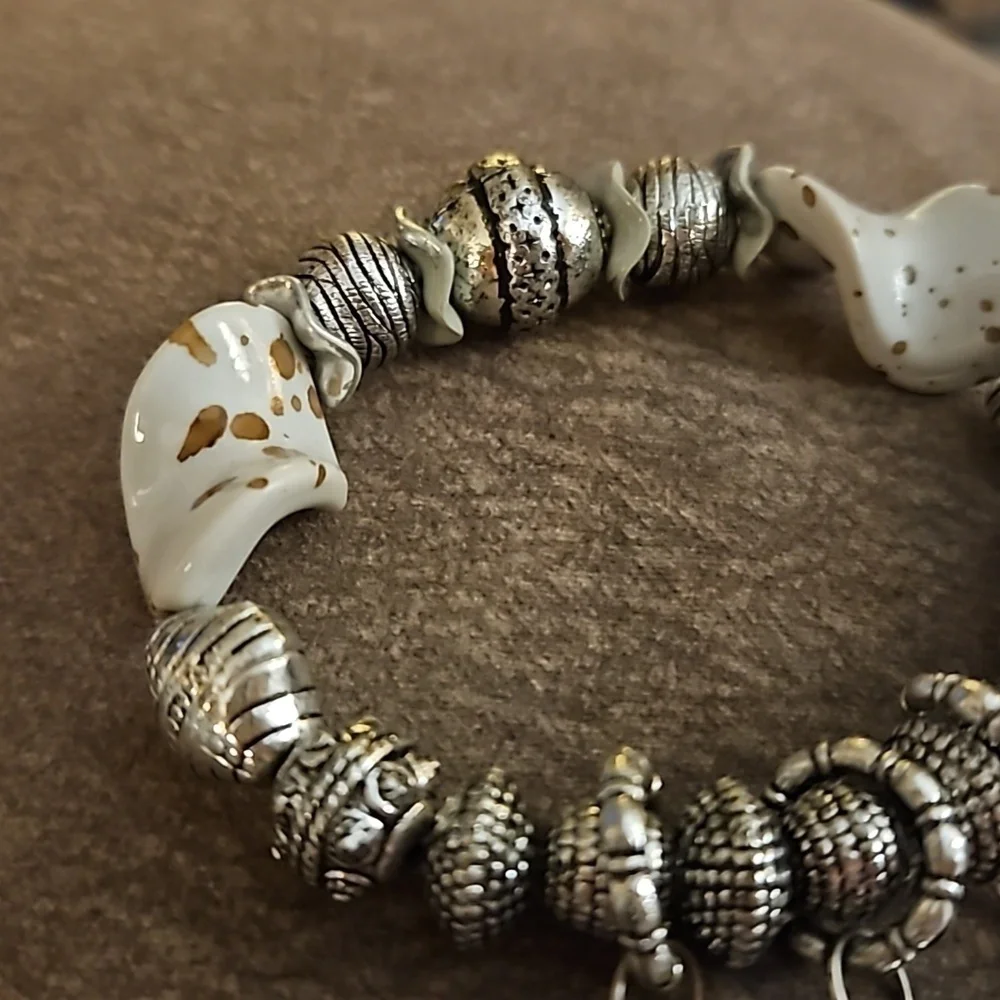 5/$25 Acrylic Beaded Coquette Charms Stretch Bracelet